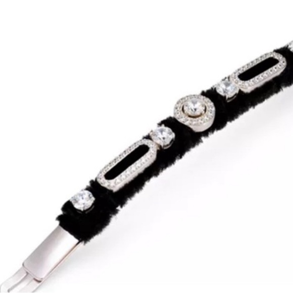 Nadri Hair Clip🖤Velvet and CZ Stunning Black and Silver🍎 - Picture 3 of 3